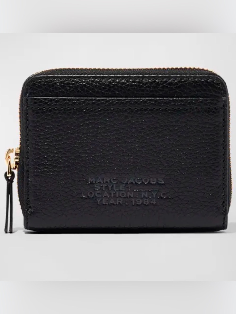 Marc Jacobs The Leather Zip Around Wallet Card Holder in Black